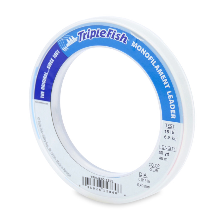 Triple Fish Mono Leader, 50yd Clear 15lb Test