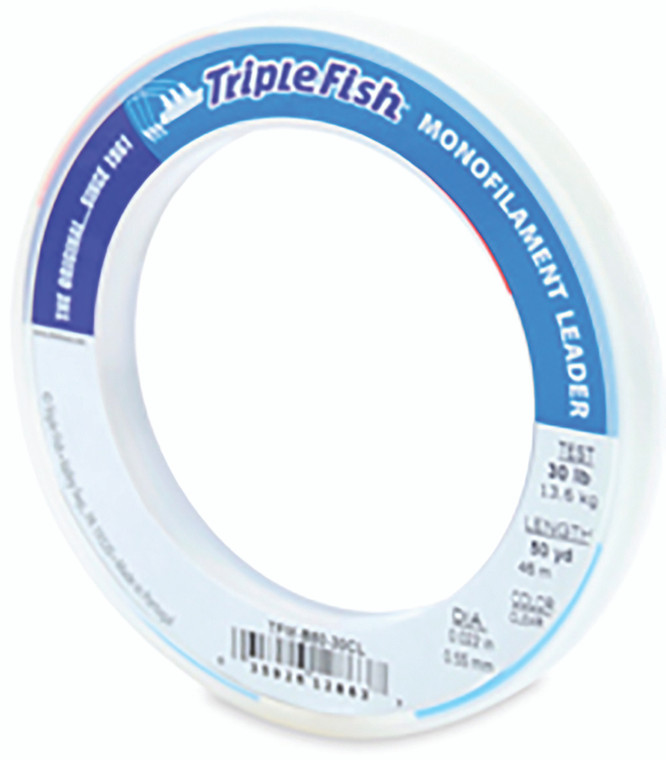 Triple Fish Mono Leader, 50yd Clear 30lb Test