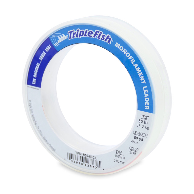 Triple Fish Mono Leader, 50yd Clear 80lb Test