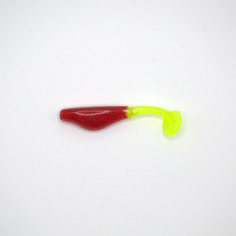 Crappie Slammers 10ct Paddle Shad - Red Chartreuse Sparkle