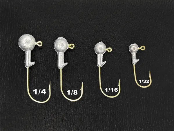 Head Hunter 1/16oz Round Head Unpainted Gold Hook 10pk