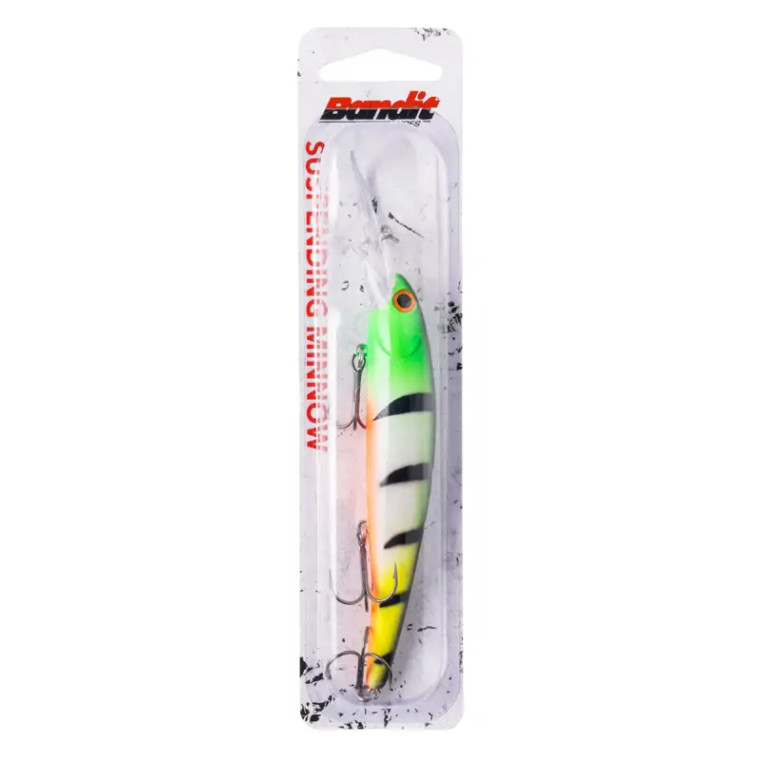 Bandit - Suspending Minnow - 4 5/8in 3/4oz Grn Head Blk Wing -