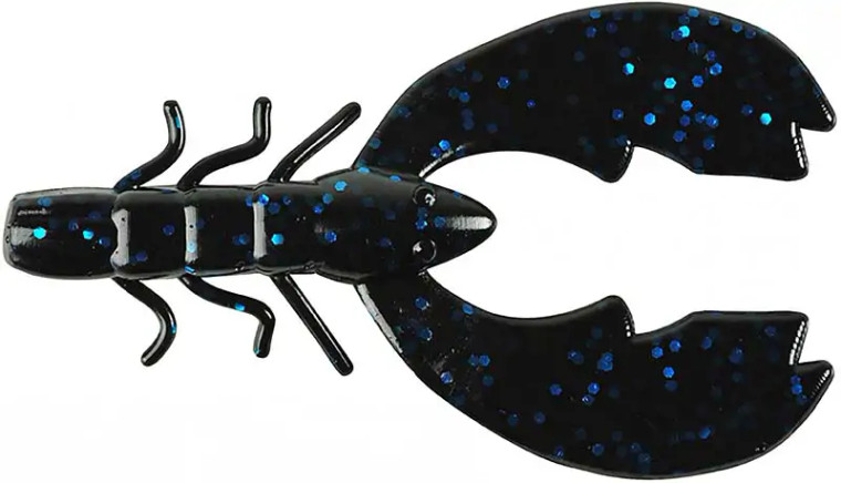 Berkley - Powerbait Chigger Craw - 4in 9bg Blk Blu Flk - PBBPCHC4-BBF