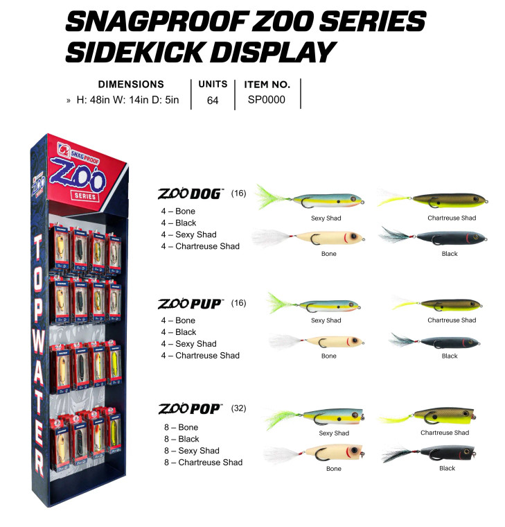 Snagproof - Zoo Sidekick Pop - 64 Assorted Zoo Baits -