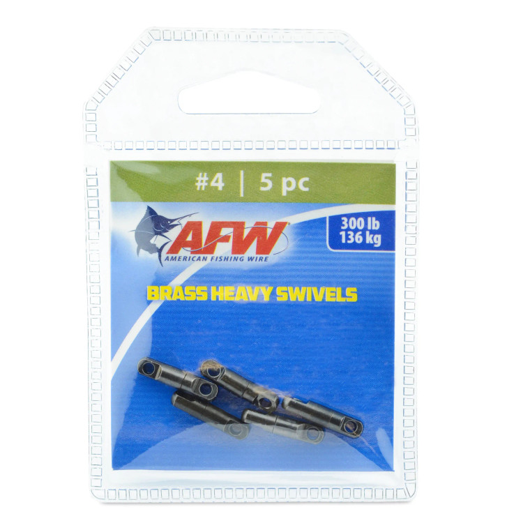 AFW - Brass Heavy Swivels - Blk 300lb 5pk -