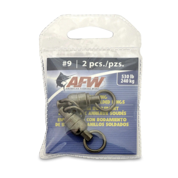 AFW - Solid Brass Bb Swivel - Dbl Weld Rings Blk 530lb 2pk - FWBB09BA