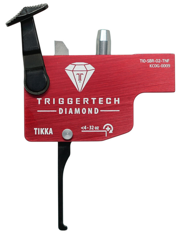 TriggerTech TILSRB02TNF Diamond BlackRed Flat Lever Fits Tikka Left Hand