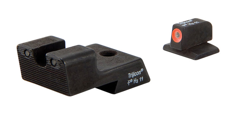 Trijicon 600527 HD Night Sights1911 Novak Style Black Green Tritium Orange Outline Front Sight Green Tritium Black Outline Rear Sight