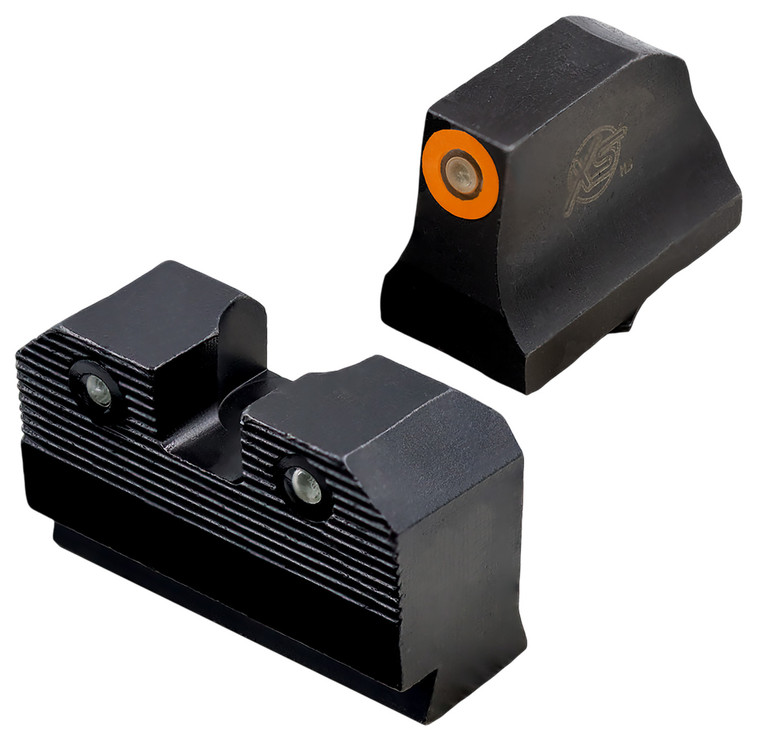 XS Sights GLR204P6N R3D 2.0 Night Sight Set Orange Tritium FrontBlack Oxide Frame Compatible w Glock