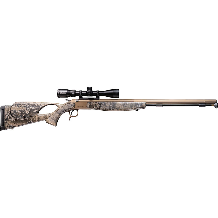 CVA Optima V2LR Thumbhole Muzzleloader Package 50 Cal. 28in. Burnt Bronze/Realtree Excape w/Scope - PR2037NAP