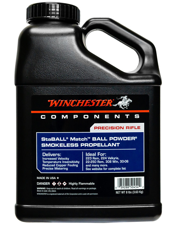 Winchester StaBall Match Powder 8 lb. Rifle HAZMAT - STABALLMATCH8