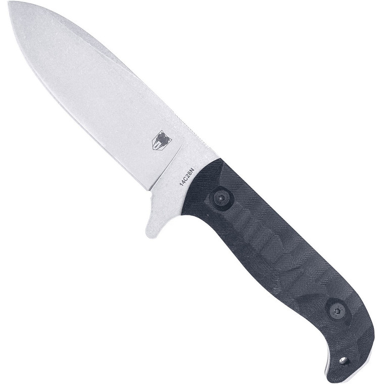 CobraTec PSK Knife Black Dark Stonewash Fixed Blade Black Satin Stonewash - CTPSKBLKG10SSW
