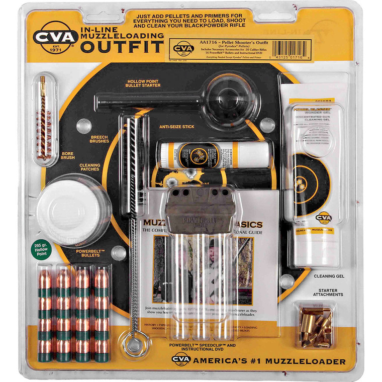 CVA Muzzleloading Accessory Outfit 50 Cal Pellet Shooter Kit - AA1716