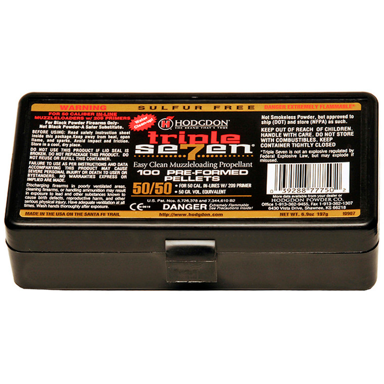 Hodgdon Triple Seven Pellets .50 cal. 50 gr. 100 pk. HAZMAT - T75050