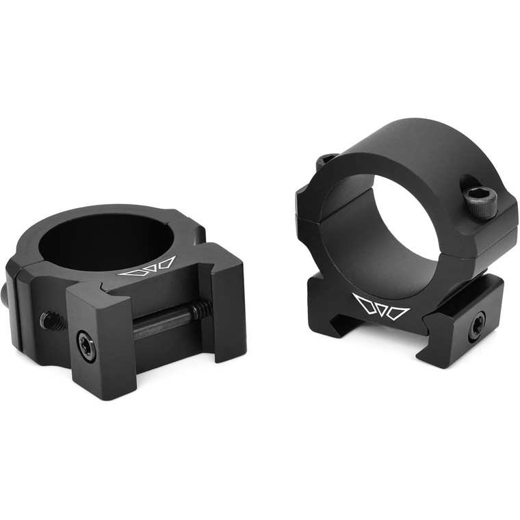 Warne Vapor Horizontal Aluminum Rings Matte Black 1 in. Low - V600M