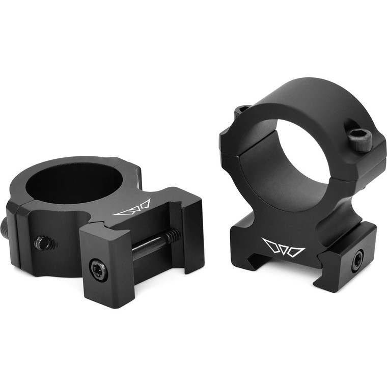 Warne Vapor Horizontal Aluminum Rings Matte Black 1 in. High - V602M