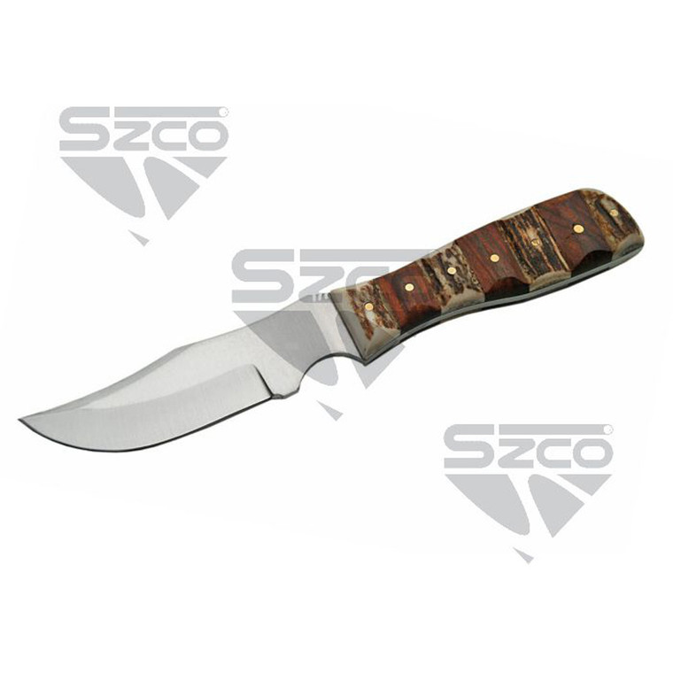 SZCO Stag and Wood Skinner Knife 8 in. - SS-7020