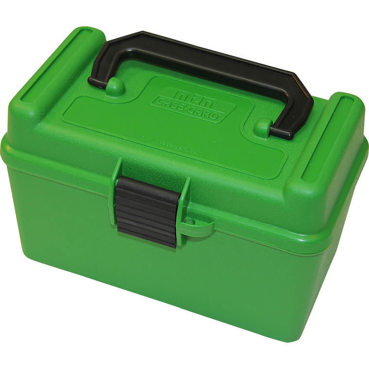 MTM Deluxe Handled Rifle Ammo Case Small Rifle Green 50 rd. - H50-RS-10