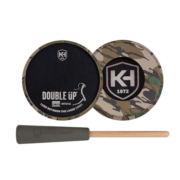Knight & Hale Double Up Aluminum/Glass Pot Turkey Call LBTL Series Mossy Oak Greenleaf - KHT0240