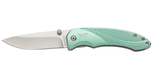 Browning - Allure - Mint Green, Drop Point, Plain Edge, 2 7/8" Blade - 3220360