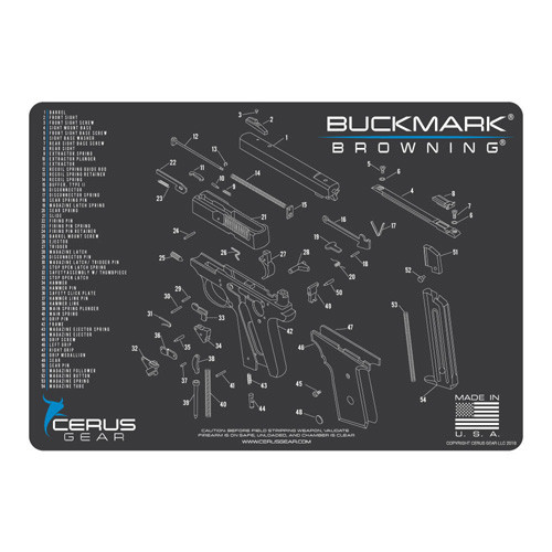 Cerus Gear - Browning Buckmark Schematic Promat - Charcoal Gre - HM-BRN-BUCK-SCH-GRY