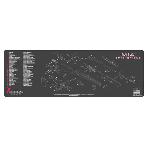 Cerus Gear - Springfield M1a Schematic Rifle Promat - Charcoal Gray/pink - RM-M1A-SCH-PNK