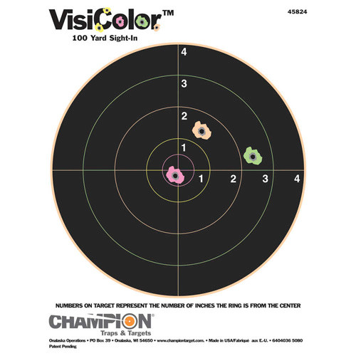Champion - Visicolor High-visibility Paper Targets - 8" Bull - 45824