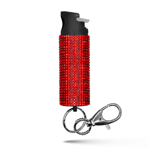 Guard Dog Security - Pepper Spray Keychain With Rhinestones - Red - PS-GDBO-RD