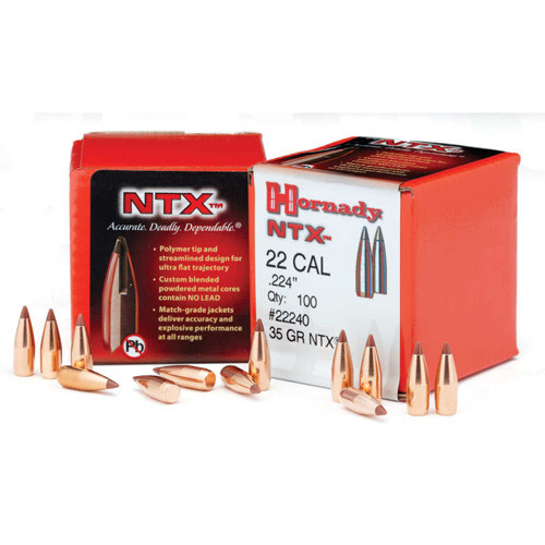 Hornady - Ntxâ® Bullets - 20 Caliber .204, 24 Grain, 100/bx - 22000