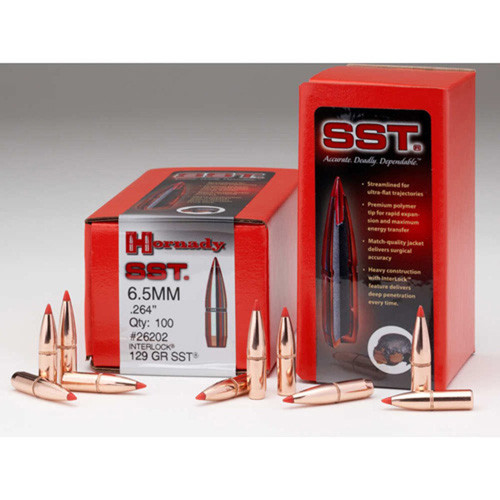 Hornady - Sstâ® Super Shock Tip Bullets - 6.5mm, .264, 129 Grain, 100/bx - 26202