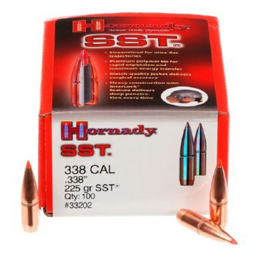 Hornady - Sst Super Shock Tip Bullet - 338 Cal. .338", 225 Gr, 100/bx - 33202