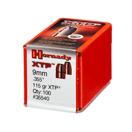 Hornady - Xtp Extreme Terminal Performance Bullet - 9mm .355" Hp, 115 Gr, 100/bx - 35540