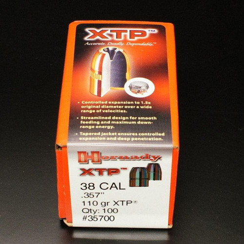 Hornady - Xtp Extreme Terminal Performance Bullets - 38 Cal. .357" Hp, 110 Gr, 100/bx - 35700