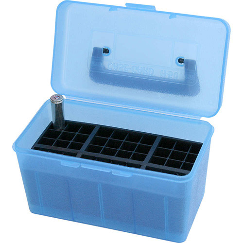 Mtm Case-gard - Deluxe H-50 Series X-large Rifle Ammo Box - 50 Round - Clear Blue - H50-XL-24