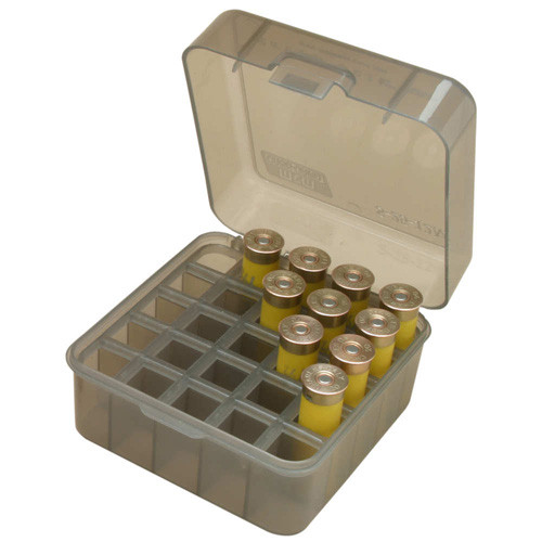 Mtm Case-gard - Dual Gauge Shotshell Case Clear Smoke - 12/20 Ga, 3", 25 Shells - S25D-41