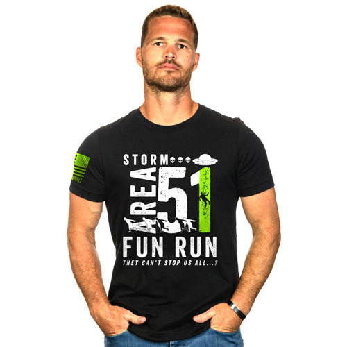Nine Line Apparel - Storm Area 51 Fun Run T-shirt - Black - Small - A51FR-TS-BLACK-S