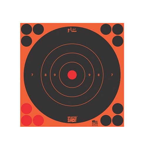 Pro-shot - 12" Splattershot ® Orange Bullseye Target - 5 Pack - 12B-ORNGE-5PK