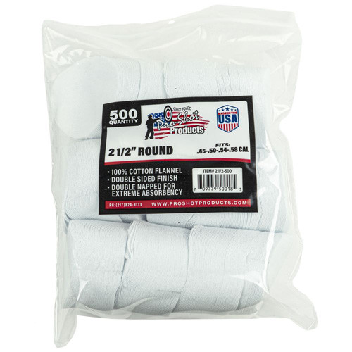 Pro-shot - Cotton Flannel Patches - 45-58 Cal, 500 Count - 21/2-500