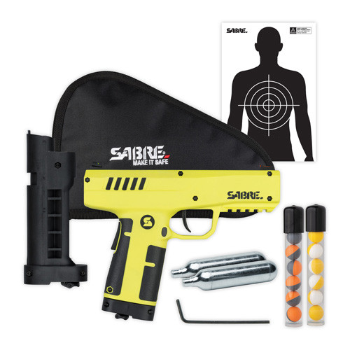 Security Equipment - Home Defense Pepper Projectile Launcher Kit - Yellow, .68 Cal, 7/rd - SL-P1C