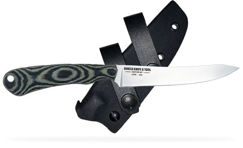 Shield Arms - Nimrod Stone Washed - Od / Black Canvas Micarta, Plain Edge, 4.38" Blade - SKT-NIMROD-SW-ODBLK