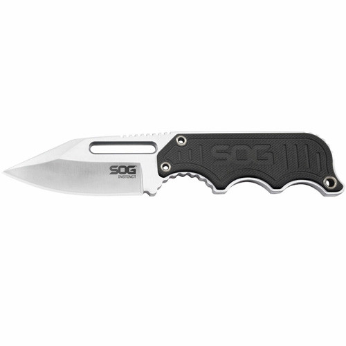 Sog Knives - Instinct Fixed Knife - Satin Black, Clip Point, Plain Edge, 2.3" Blade - SOG-NB1012-CP