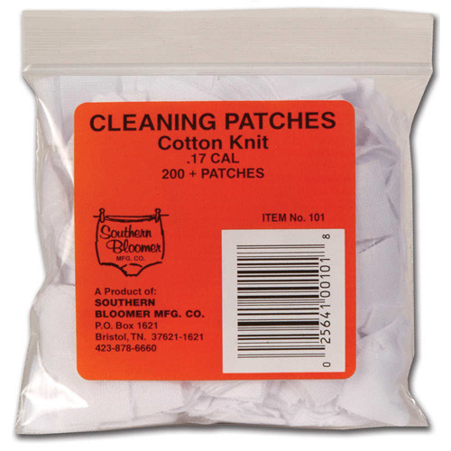 Southern Bloomer - Cotton Knit Cleaning Patches - .17 Caliber Rifle, (200 Pack) - 101