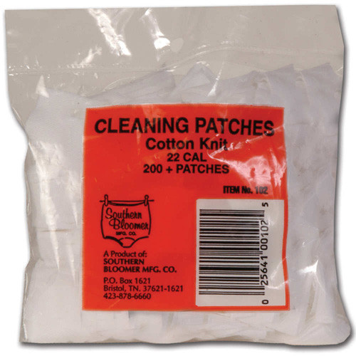 Southern Bloomer - Cotton Knit Cleaning Patches - .22 Caliber Rifle, (200 Pack) - 102