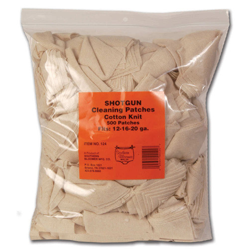 Southern Bloomer - Cotton Knit Cleaning Patches - 3x3, Universal Shotgun, 500 Bulk Bag - 124