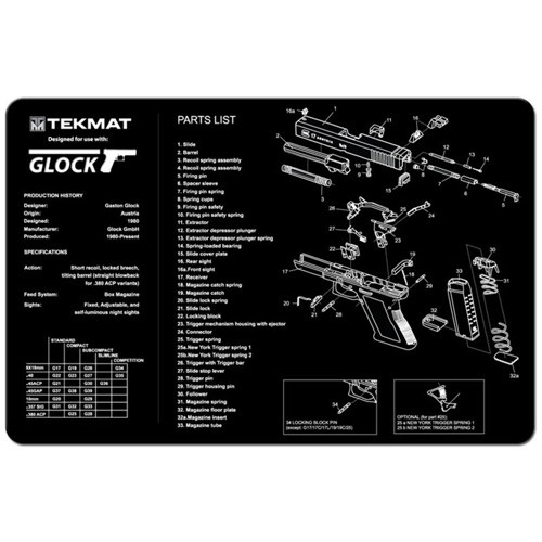 Tekmat - Glock Cleaning Mat  - 11" X 17" - TEK-R17-GLOCK