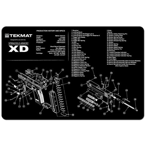 Tekmat - Springfield Armory Xd Cleaning Mat - 11" X 17" - TEK-R17-XD