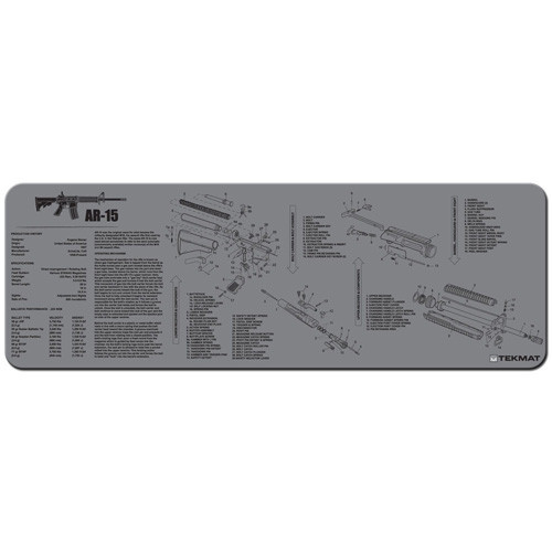 Tekmat - Ar-15 Cleaning Mat - 12" X 36" - Grey - TEK-R36-AR15-GY