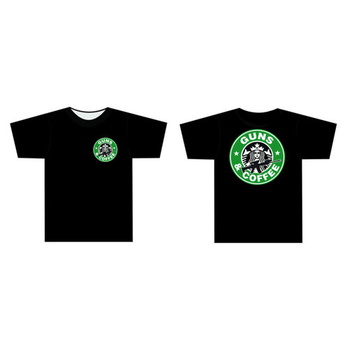 Tuff Products - 3001 Guns And Coffee T Shirt - Black, 2x-large - 3001-BK-2X