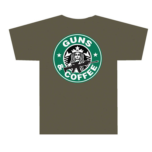 Tuff Products - 3001 Guns And Coffee T Shirt - Olive Drab, 2x-large - 3001-OD-2X
