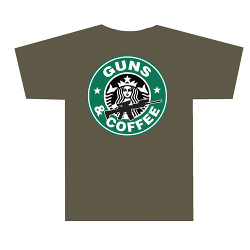 Tuff Products - 3001 Guns And Coffee T Shirt - Olive Drab, X-large - 3001-OD-XL